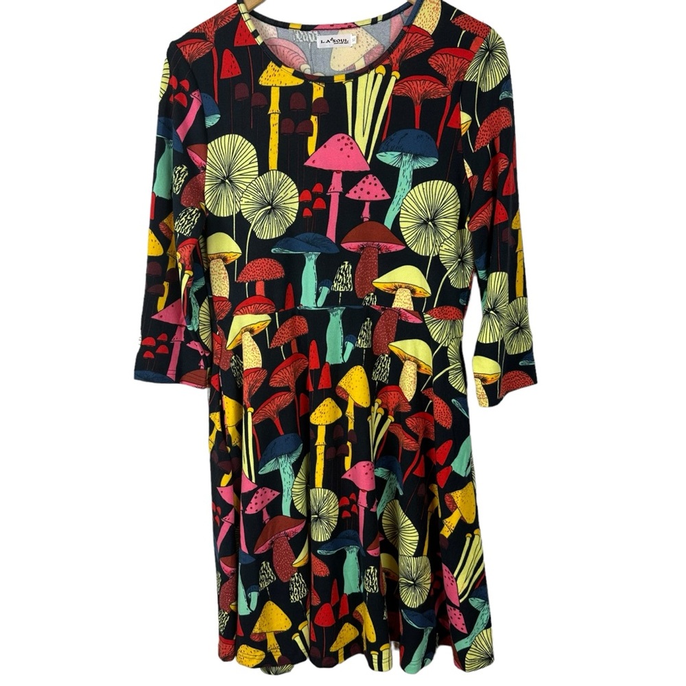 L.A. Soul Mushroom Graphic Print Dress XL